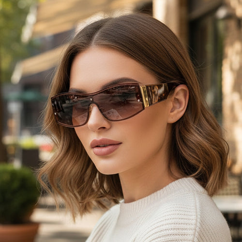 Damen modische Sonnenbrille mit markantem Rahmen und hohem UV-Schutz Karnz