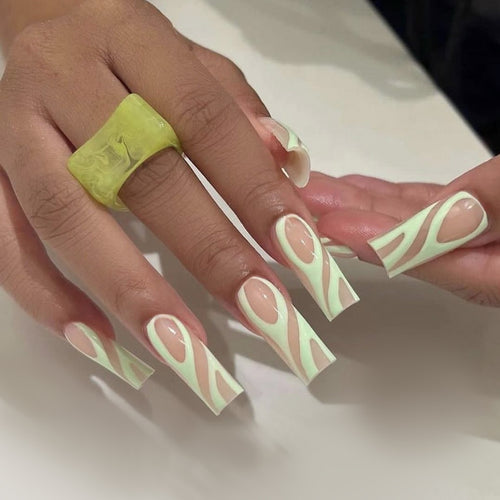 Kreative abstrakte Kunst Press-On Nagelspitzen Karnz