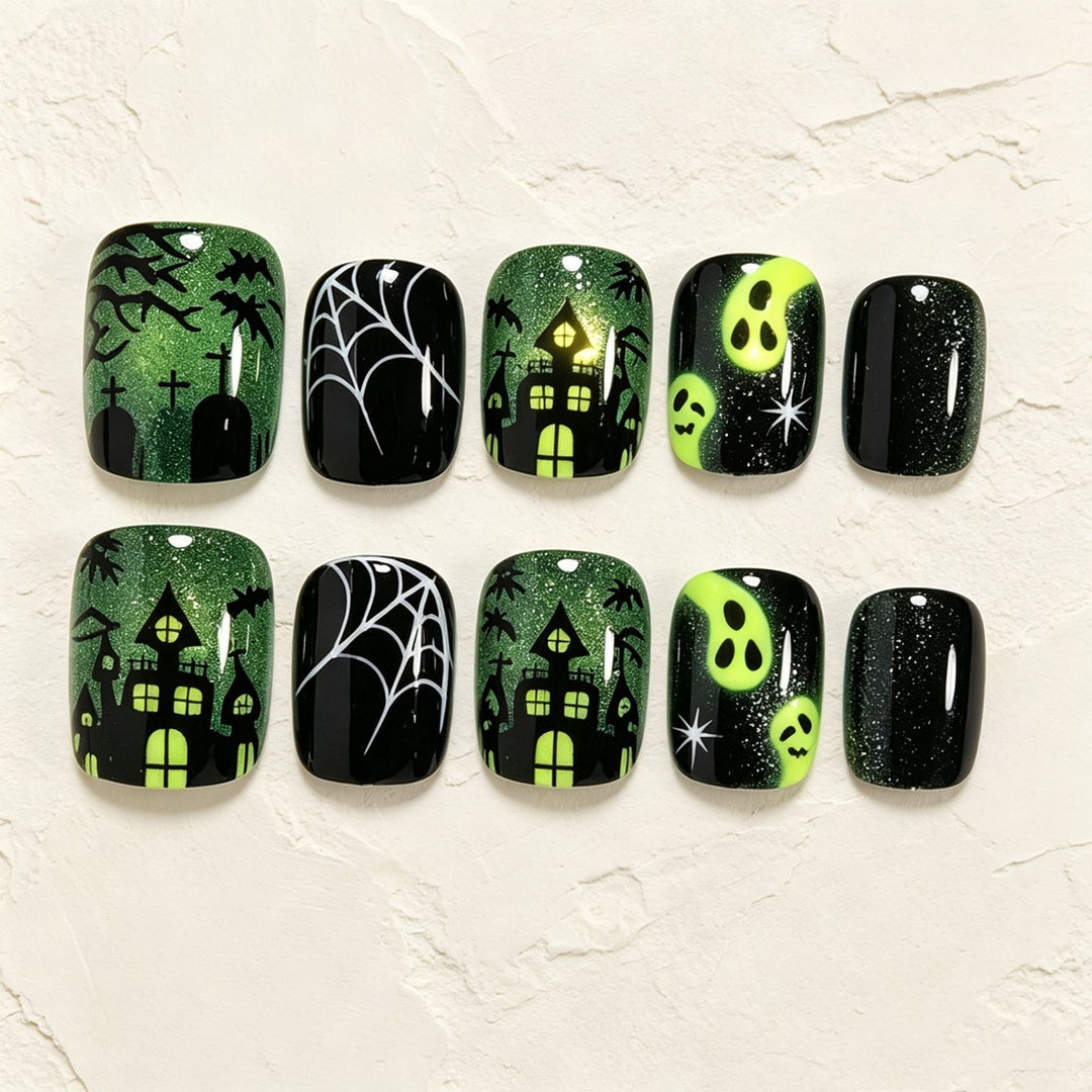 Halloween-inspiriertes Press-On-Nagelkunst-Set Karnz
