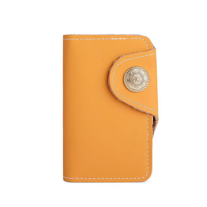 Luxuriöser Leder-Kartenhalter mit Druckknopfverschluss Karnz