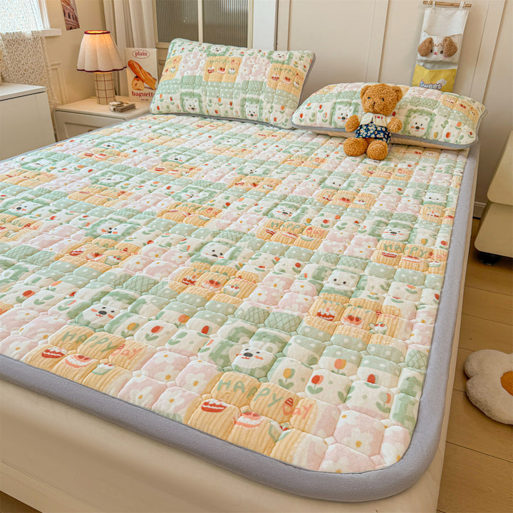 Niedlicher Cartoon Tier Quilted Matratzenauflage