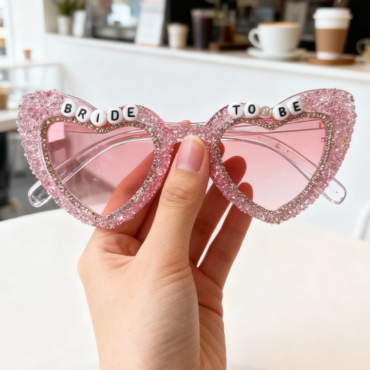 Rhinestone-beschmückte Herz-Sonnenbrille Karnz