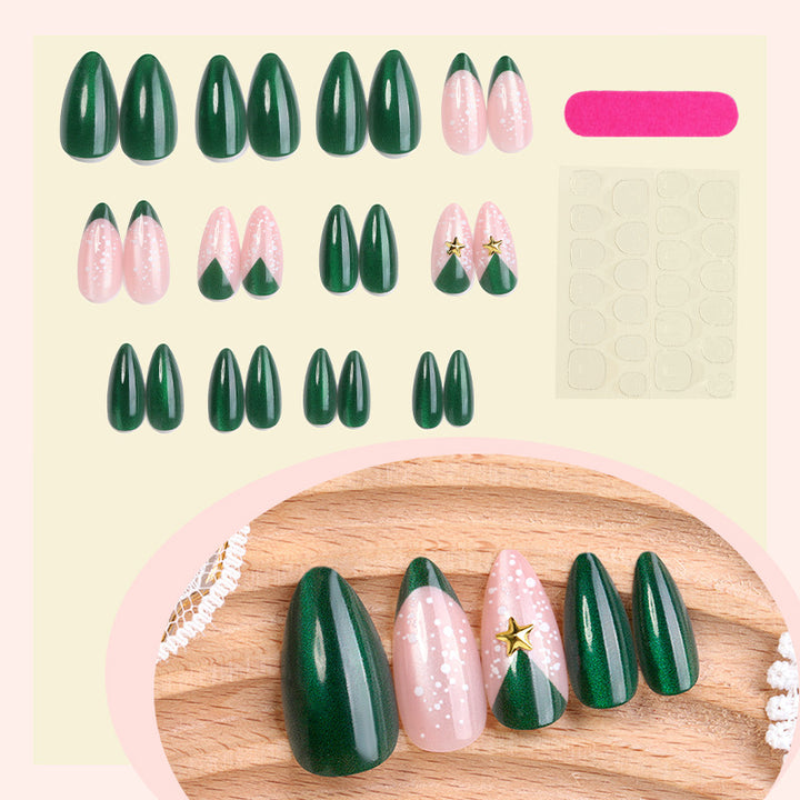 Deluxe Press-On-Nägel-Set mit von Weihnachten inspirierten Designs Karnz