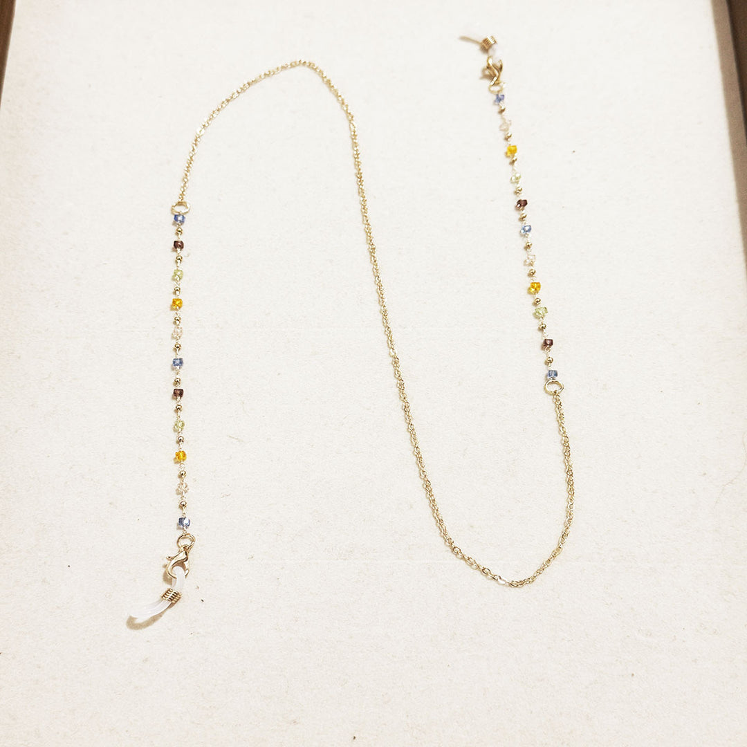Bunte Edelstein Brillen Kette Karnz