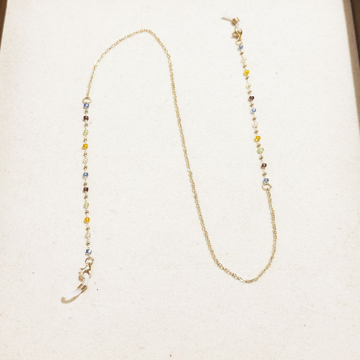 Bunte Edelstein Brillen Kette Karnz
