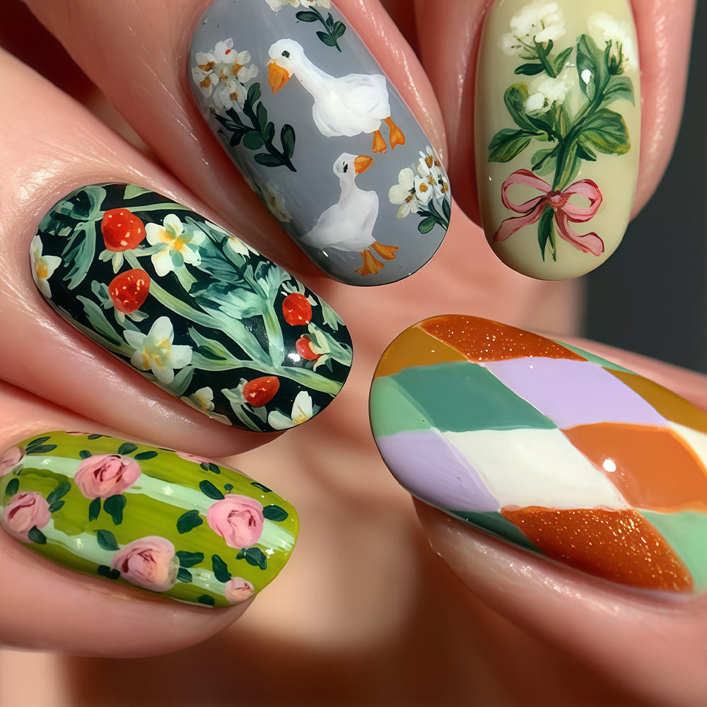 Saisonales thematisiertes Press-On-Nagelkunst-Set Karnz