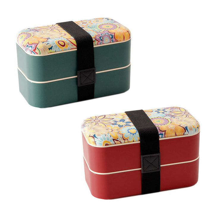 Lebendige dual-schichtige Bento-Lunchbox mit sicherem Riemen