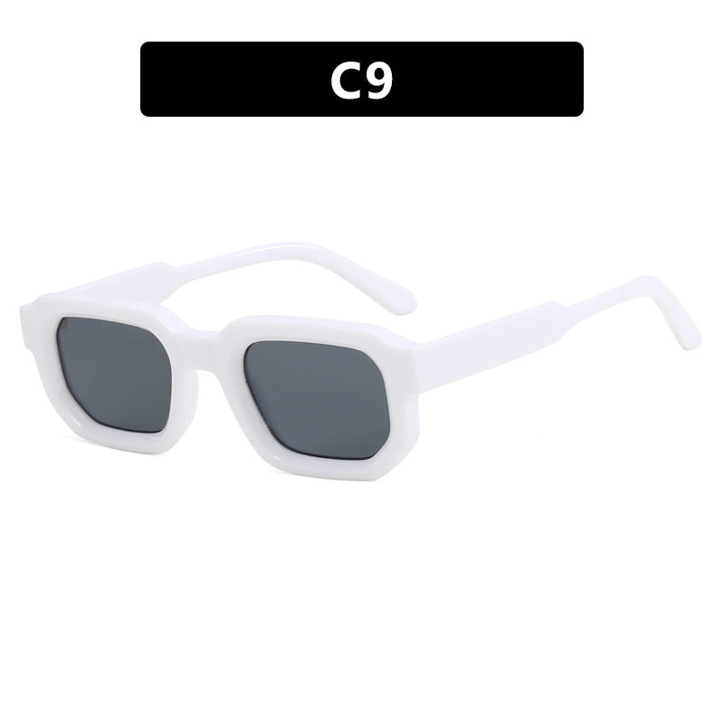 Damen geometrische Sonnenbrille mit stylishem transparentem Rahmen und polarisierenden Gläsern Karnz