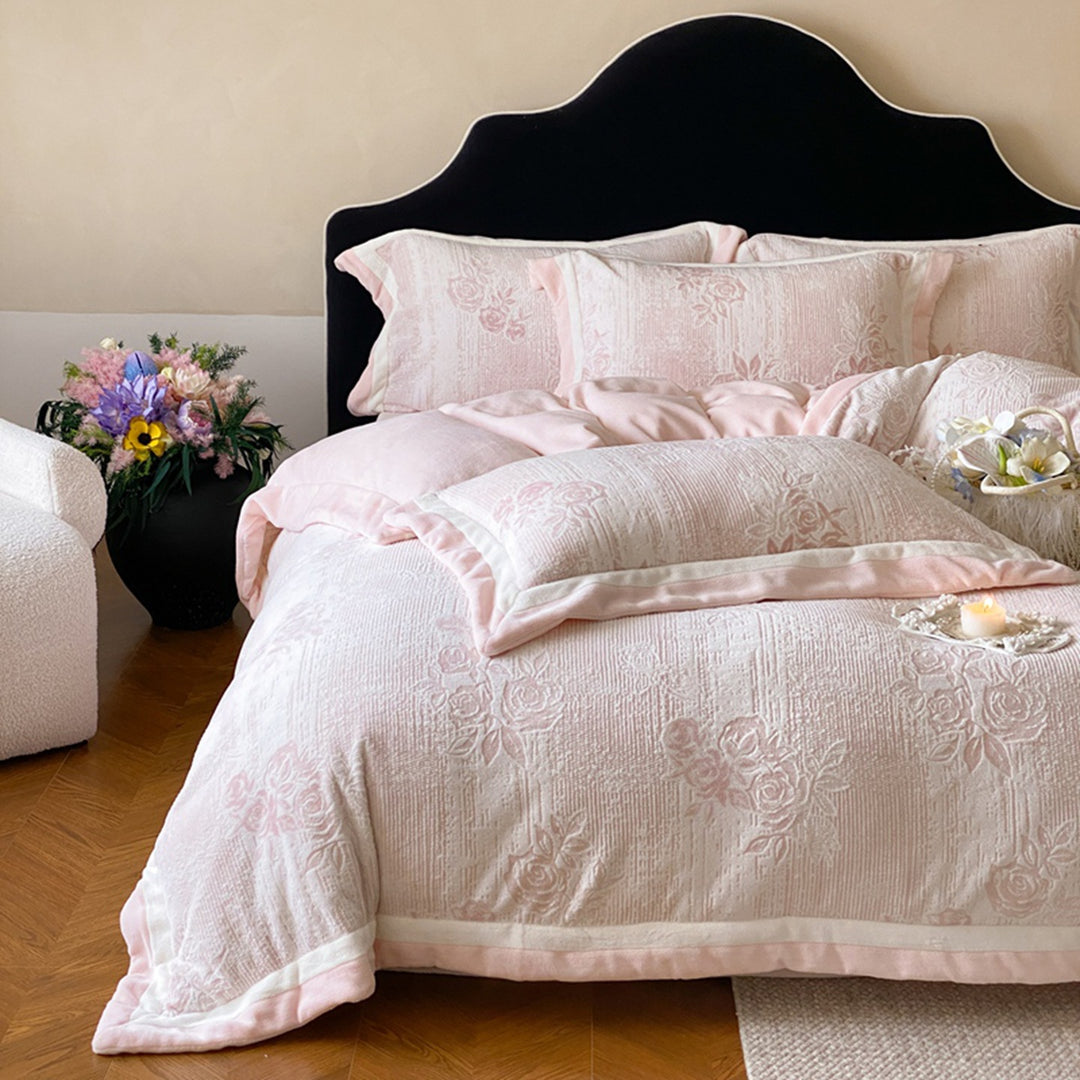 Bettbezug-Set aus atmungsaktivem Baumwoll-Sateen mit abstraktem Pinselstrich-Design und Hotelverschluss