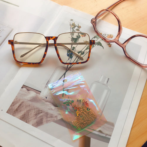 Stylische Dual Charm Brille Kette Karnz