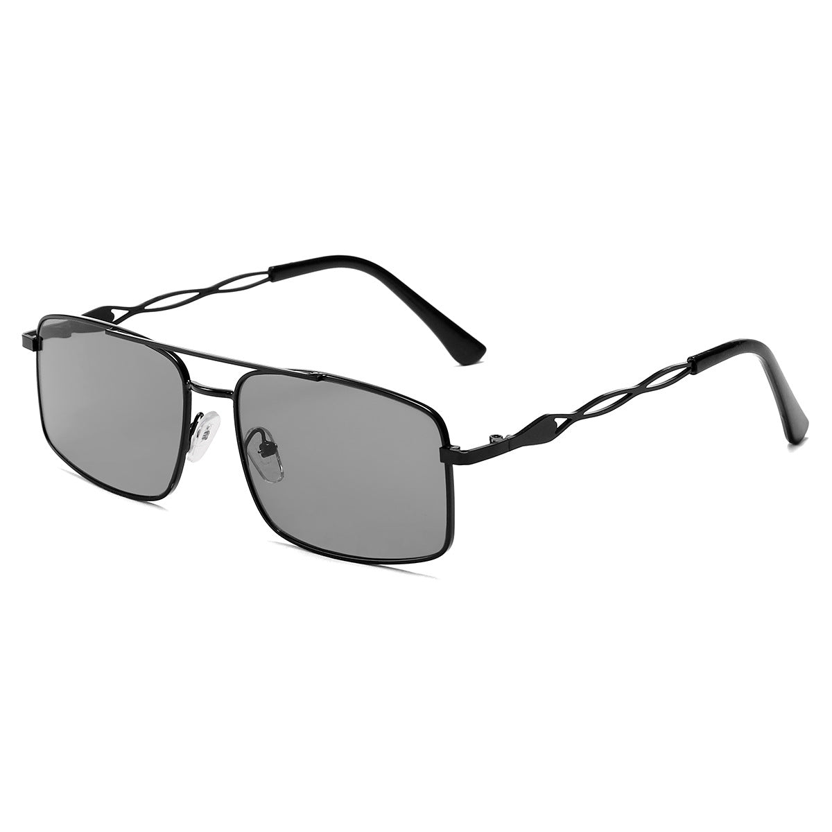 Damen Sonnenbrille mit trendigem rechteckigem Rahmen und gelben Gläsern Karnz