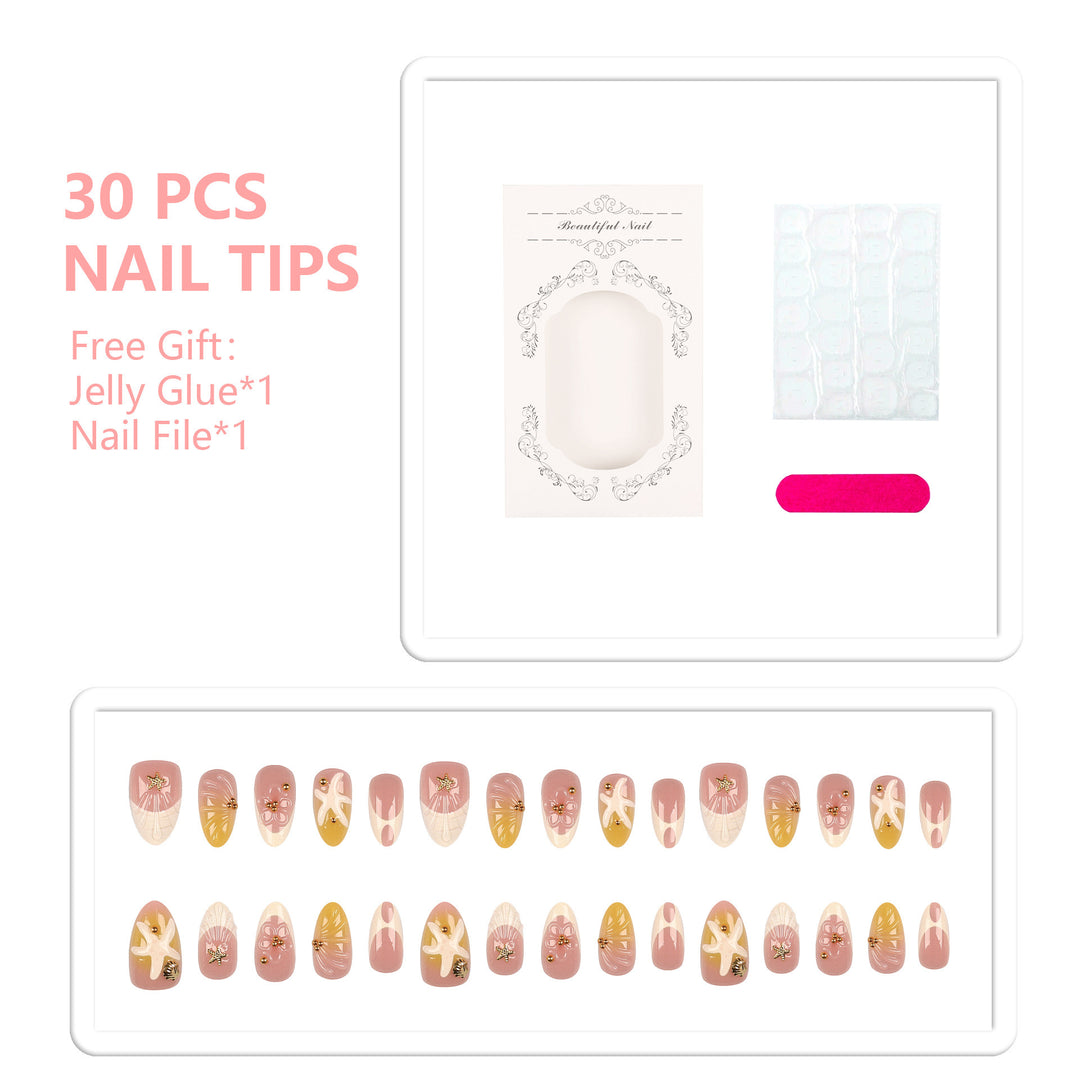 Küsteninspiriertes Press-On Nail Set