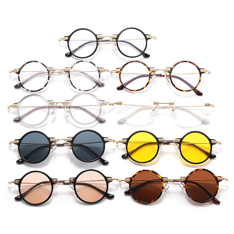 Damen runde Brille mit filigranem Metallrahmen Karnz