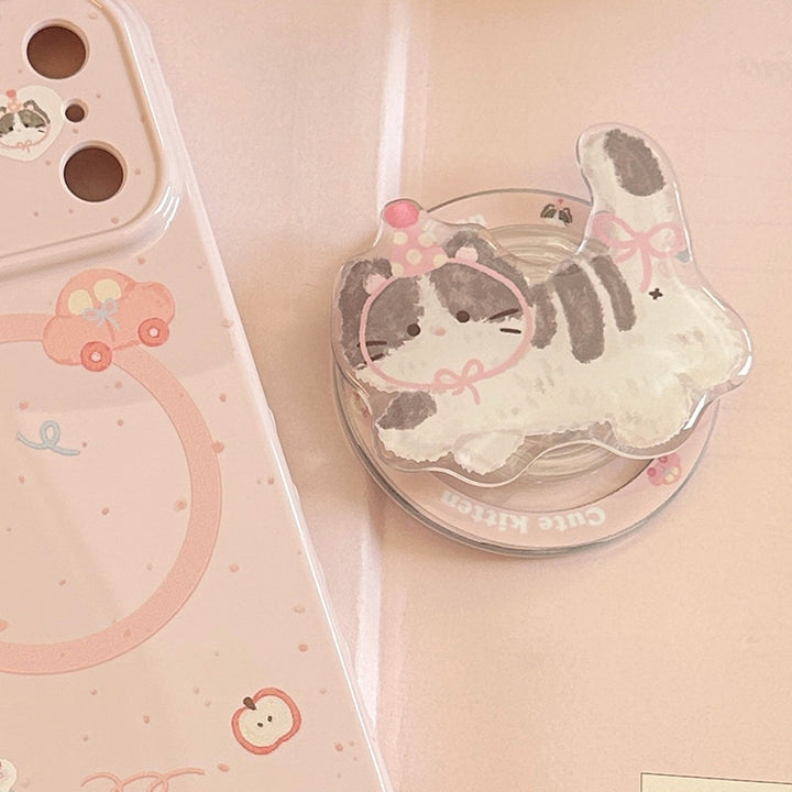 Smartphone Fingerhalter im niedlichen Katzenmotiv Karnz