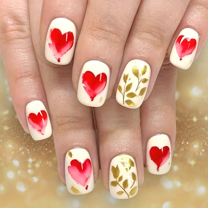 Romantisches Herz-Design Press-On Nail Art Set Karnz