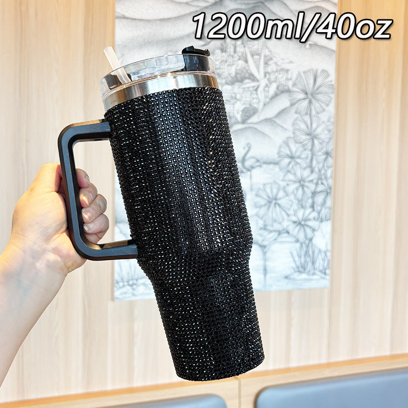 Damen Glitzernde Trinkflasche mit großem Volumen und ergonomischem Griff Karnz