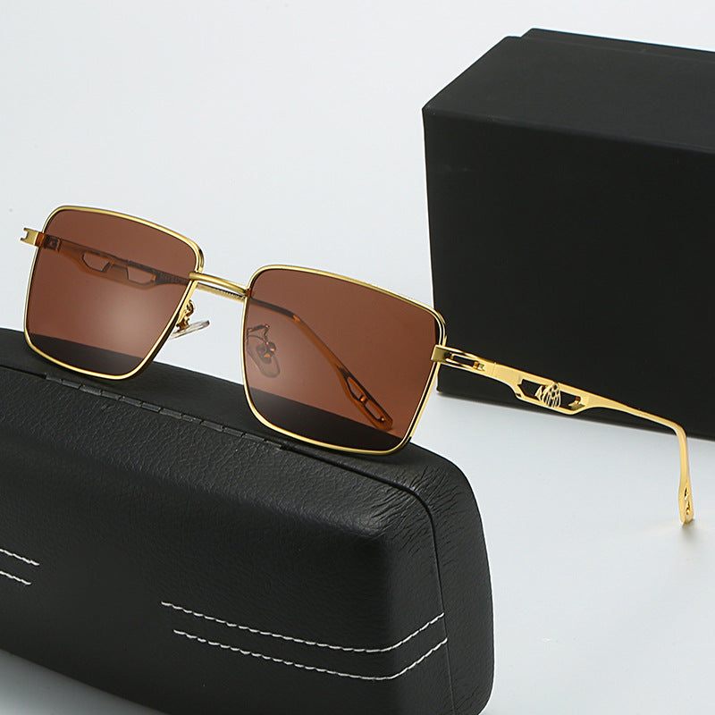 Damen Luxus Sonnenbrille mit markantem Geometrie-Rahmen und polarisierten Gläsern Karnz
