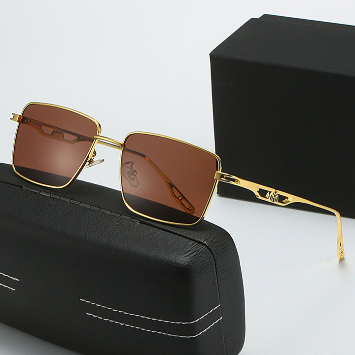 Damen Luxus Sonnenbrille mit markantem Geometrie-Rahmen und polarisierten Gläsern Karnz