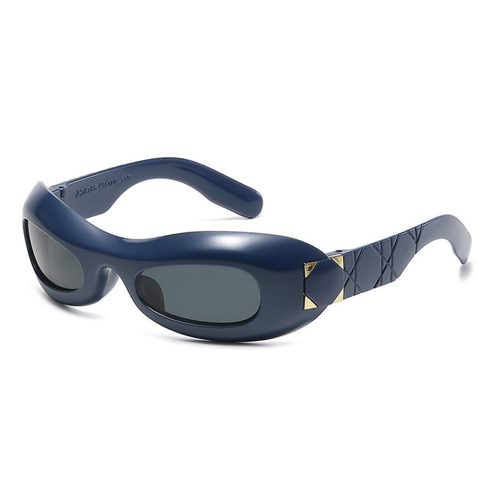 Damen futuristische Designer-Sonnenbrille mit innovativem Rahmen Karnz