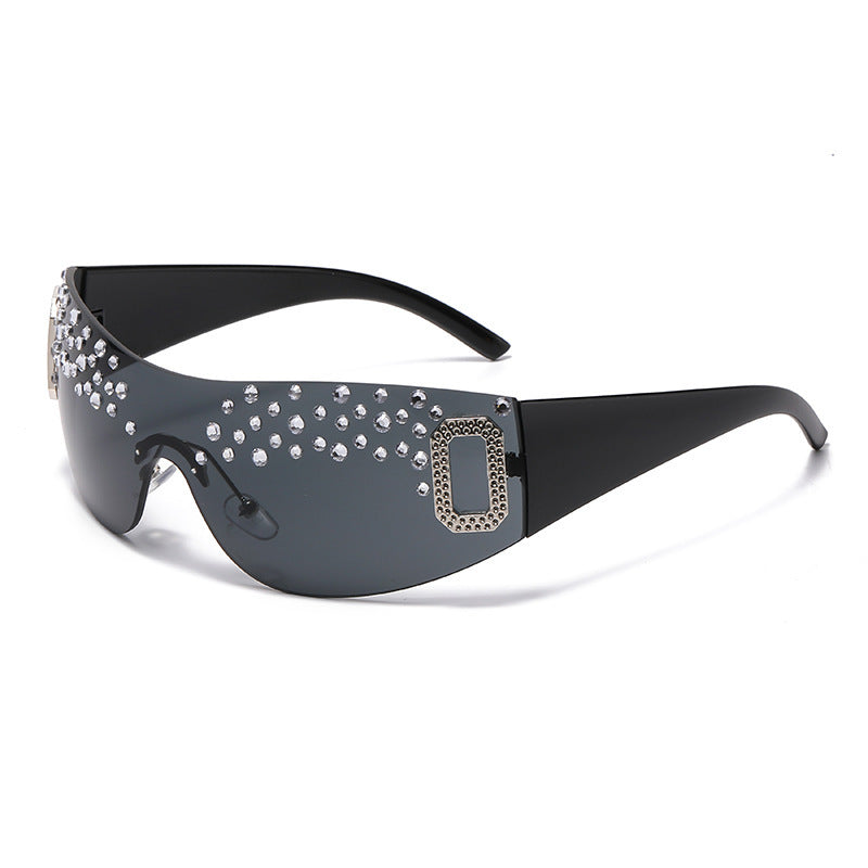 Damen Glamouröse Sonnenbrille mit Glitzerakzenten Karnz