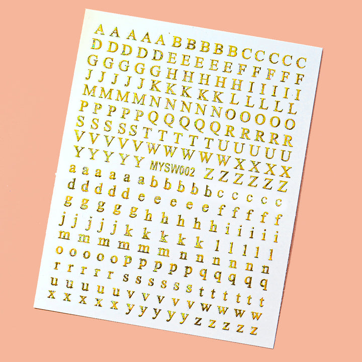 Dekorative Alphabet Nagelkunst Aufkleber