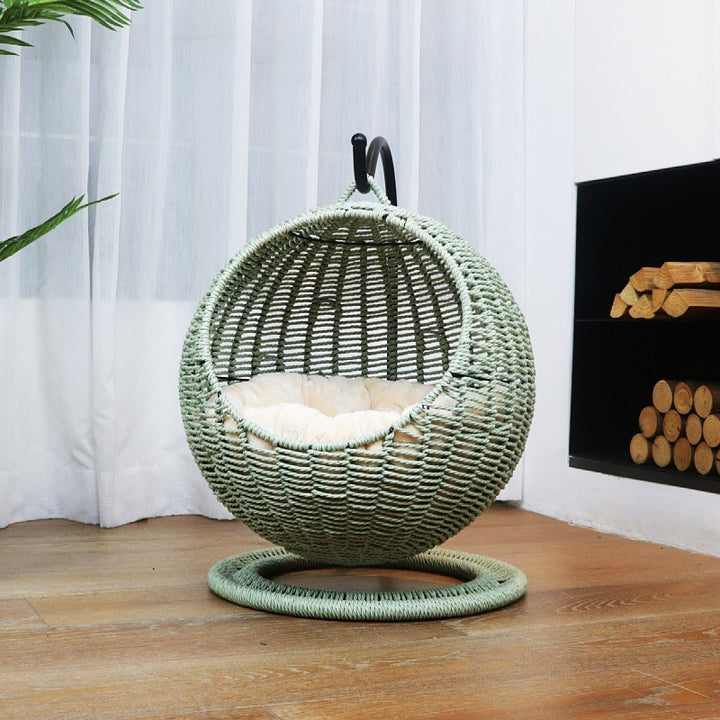 Hängesessel Aus Rattan mit Gemütlichem Polster Karnz