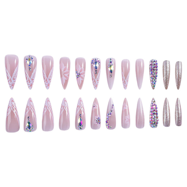 Luxus Strass Stiletto Nagel Set