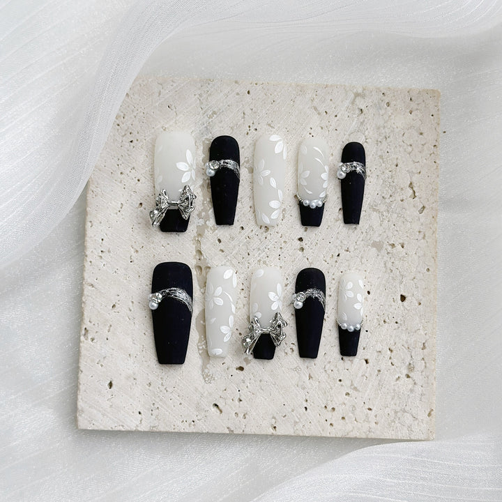 Designer Floral Press-On Nail Set