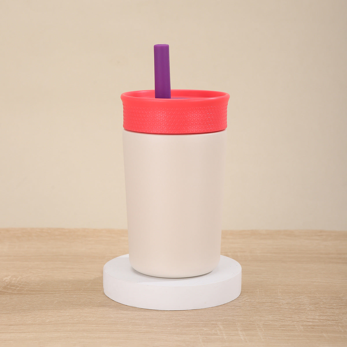 Damen Isolierte Trinkflasche mit Silikonhut und Strohhalm Karnz