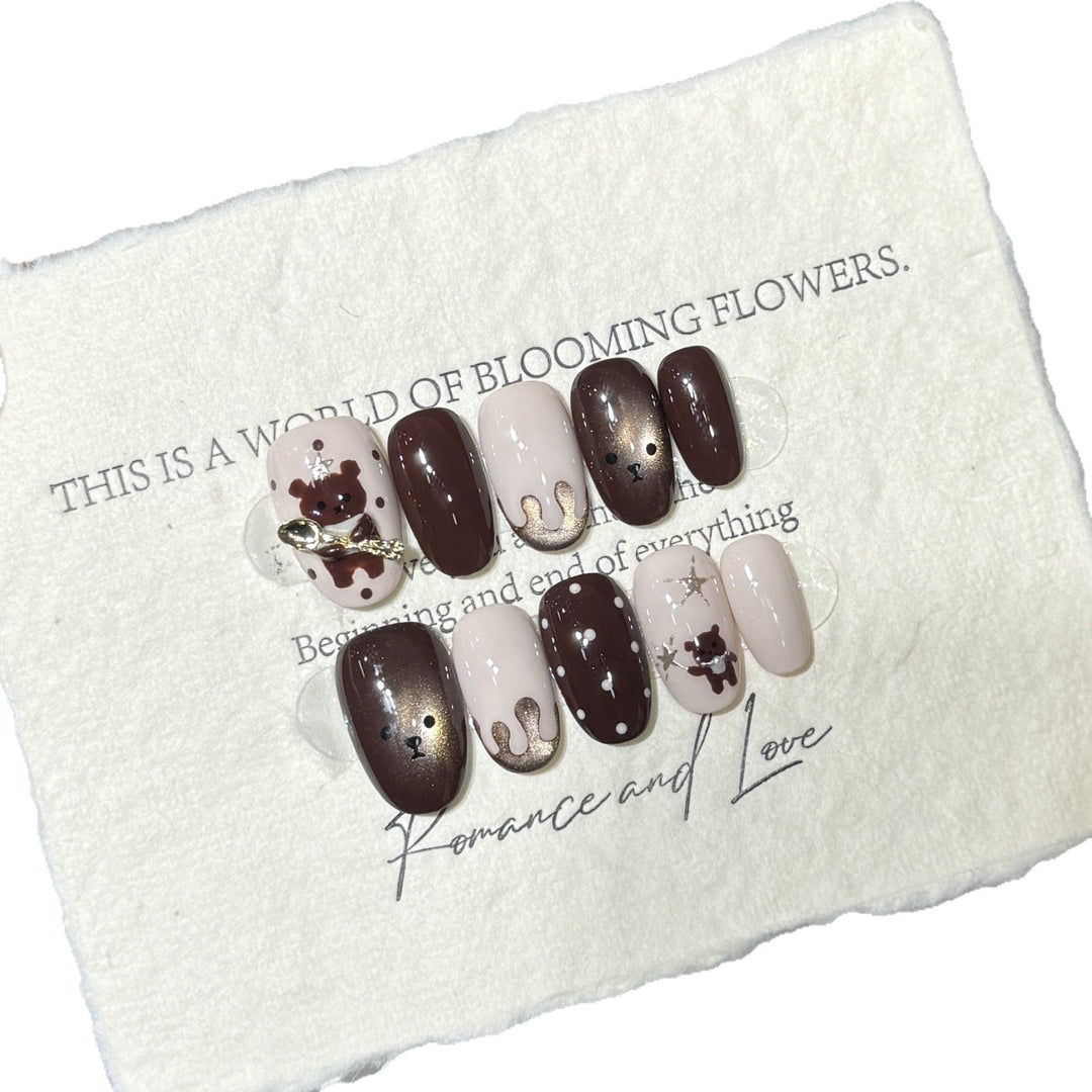 Verspieltes Tier-Themen Press-On Nagelkunst Set Karnz