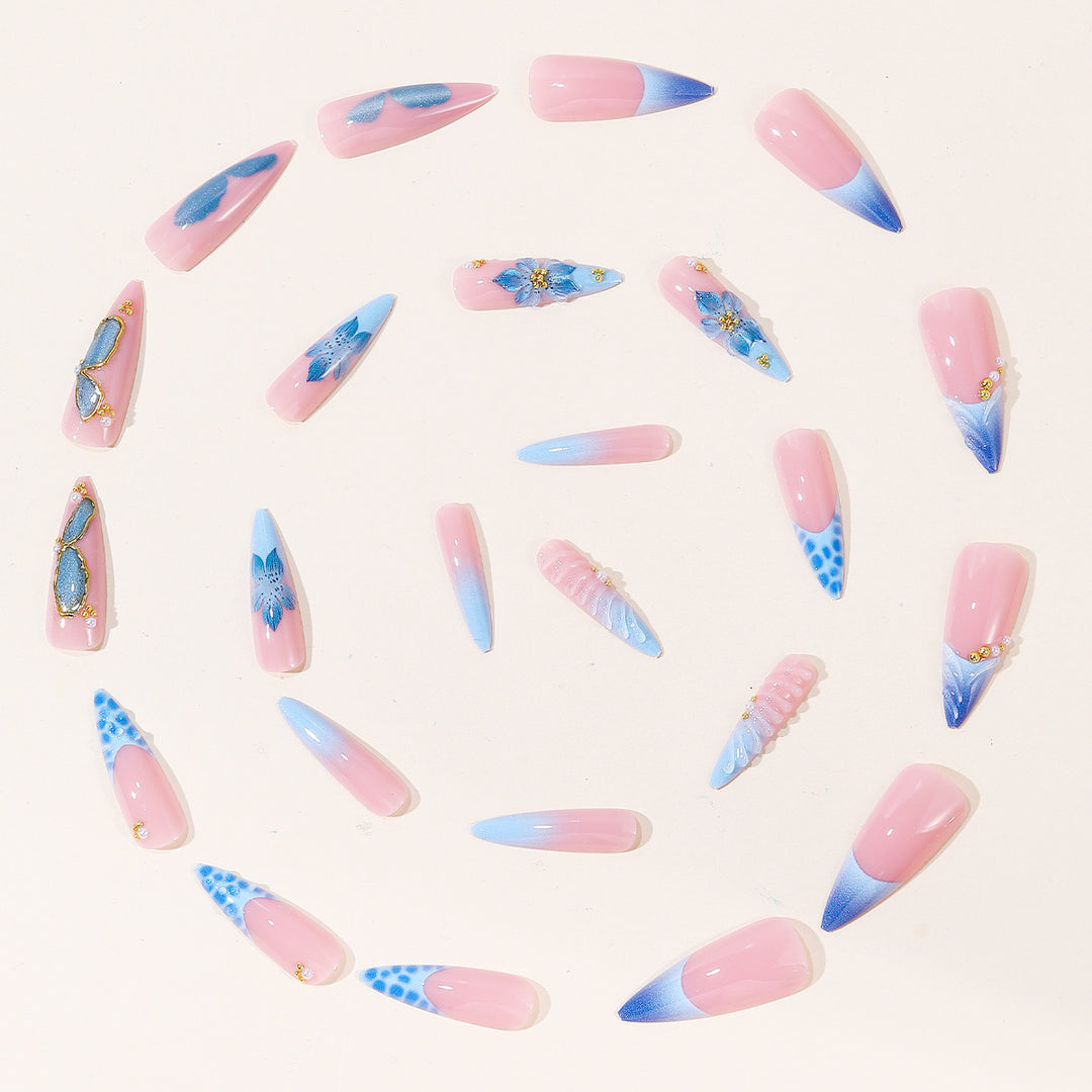 Ozean-inspirierter artikulierter Nagelset Karnz