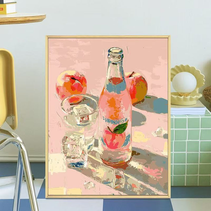 Retro-inspirierte Getränkeflaschen-Canvas-Kunst Karnz