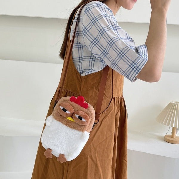 Plüsch-Hühnchen-Themen-Crossbody-Bag