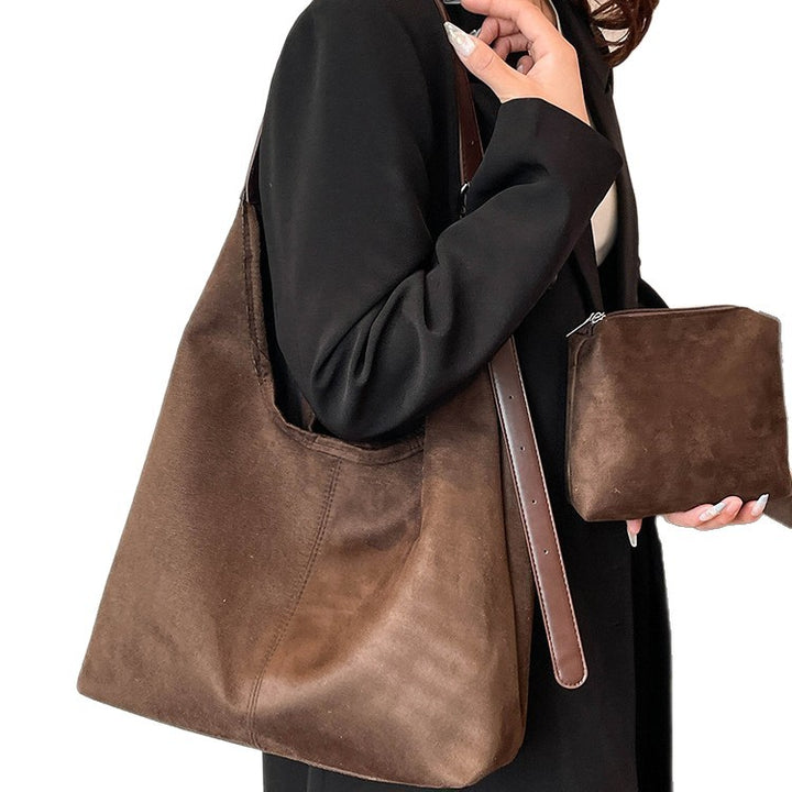 Weiches Wildleder Hobo Schultertasche Karnz