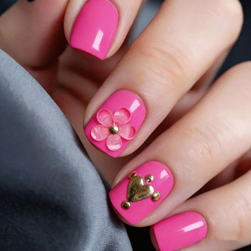Elegantes Floral Press-On Nagelkunstset