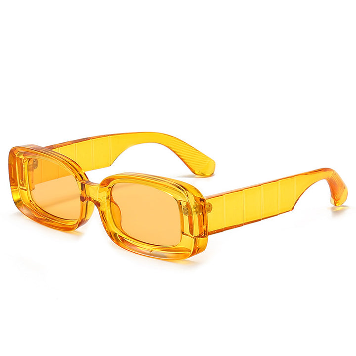 Damen Quadratische Sonnenbrille mit transparentem Rahmen Karnz