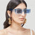 Damen statement Sonnenbrille mit quadratischem Rahmen und futuristischem Design Karnz