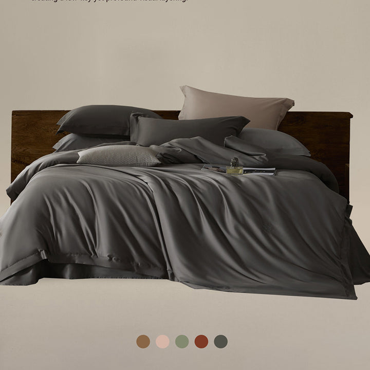 Premium Seidiger Satin Bettbezug Set