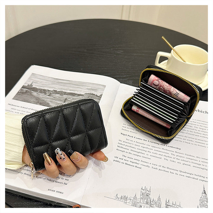 Gepolsterte zippered kompakte Brieftasche