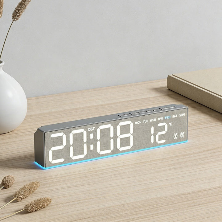 Digitaler Wecker mit Holzoptik und Temperaturanzeige Karnz
