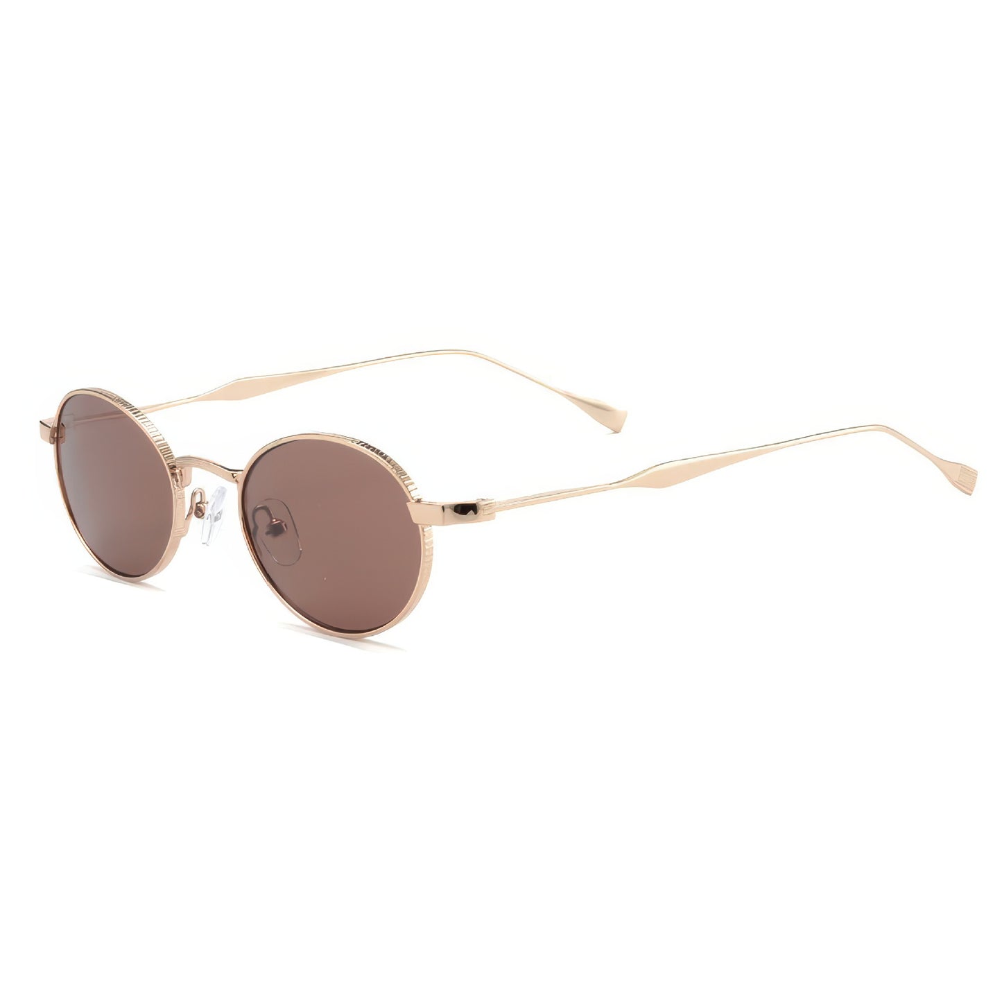 Damen modische Sonnenbrille mit hochwertigem Metallrahmen und runden Gläsern Karnz