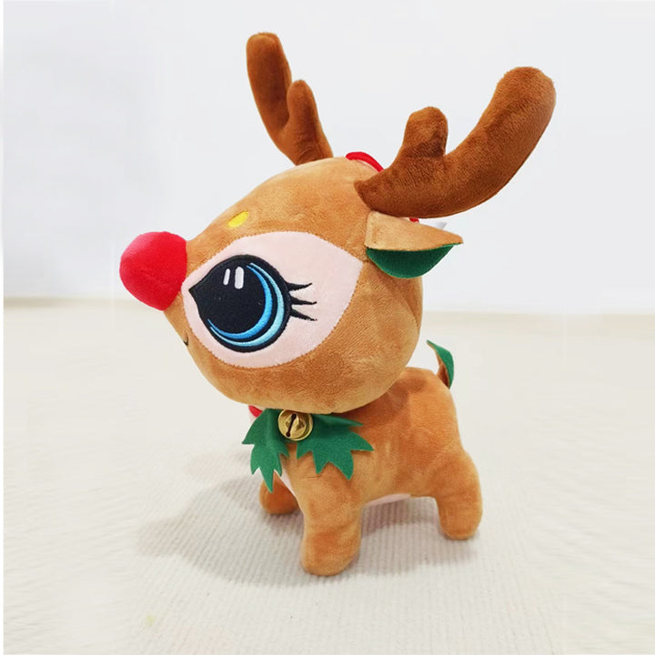 Plüsch Rentier mit Weihnachtsmütze
