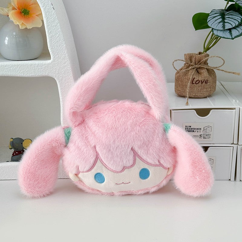 Verspielte Plüschhandtasche mit Ohren und Charakterdesign Karnz