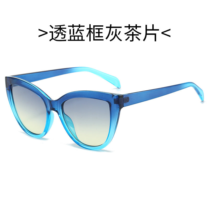 Damen Cat-Eye Sonnenbrille mit transparentem Rahmen und UV-Schutz Karnz