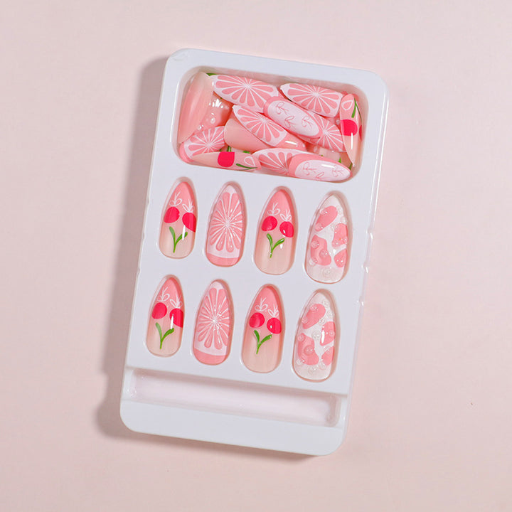 Premium Press-On Nail Set mit dekorativen Akzenten Karnz