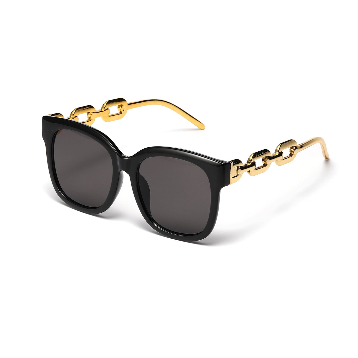 Damen modische oversized Sonnenbrille mit luxuriösem Kettenrahmen Karnz