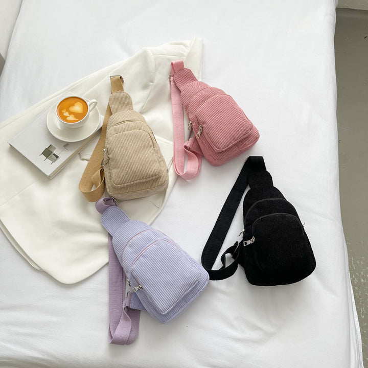 WoMulti-Fächige Corduroy Sling Bag Karnz
