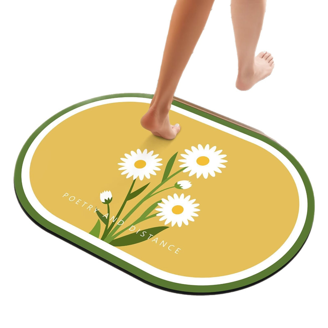 Künstlerische Florale Badematte Karnz