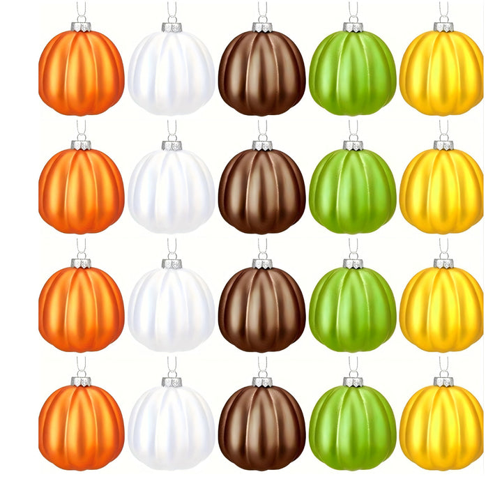 Hängende Weihnachtsanhänger im Kürbisglas-Design Ornament-Set