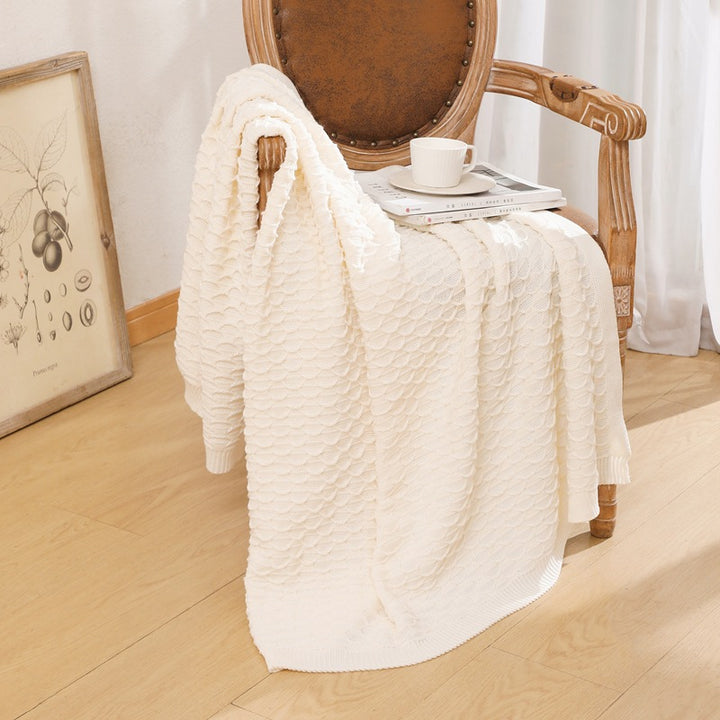 Texturiertes Strickwurfdecke